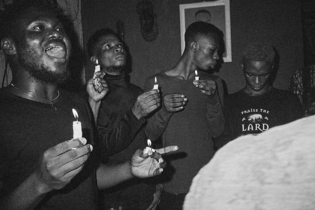 Prayer for Truth I (2019). Icon Matheu, Chef Anthony, James Brown and Tonnex by Sabelo Mlangeni.